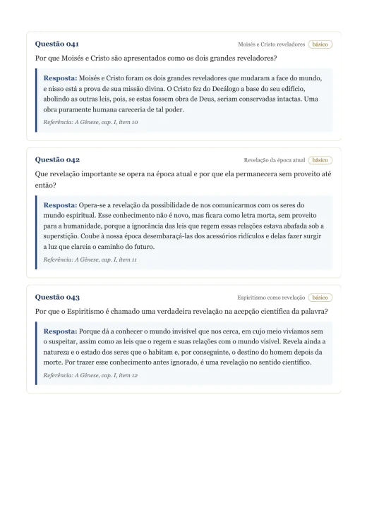 Página de exemplo 1 do questionário A Gênese