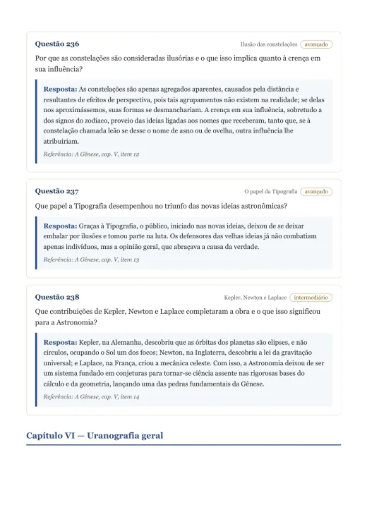 Página de exemplo 3 do questionário A Gênese
