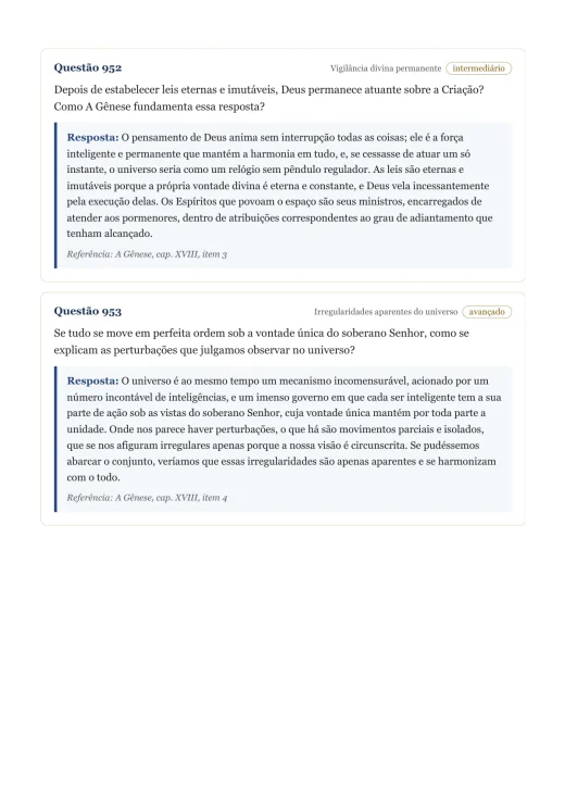 Página de exemplo 10 do questionário A Gênese