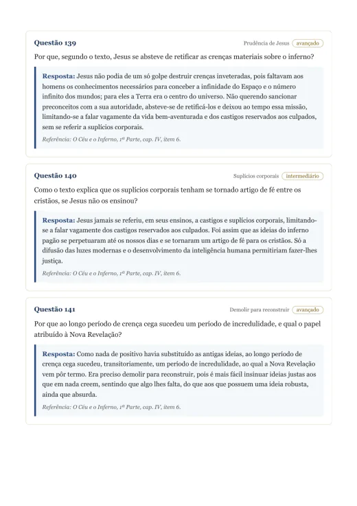 Página de exemplo 2 do questionário O Céu e o Inferno