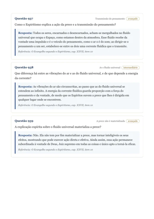 Página de exemplo 10 do questionário O Evangelho Segundo o Espiritismo