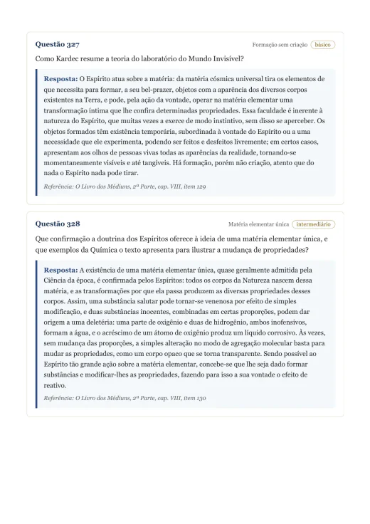 Página de exemplo 4 do questionário O Livro dos Médiuns