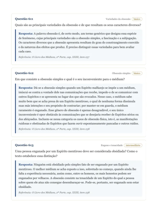 Página de exemplo 7 do questionário O Livro dos Médiuns