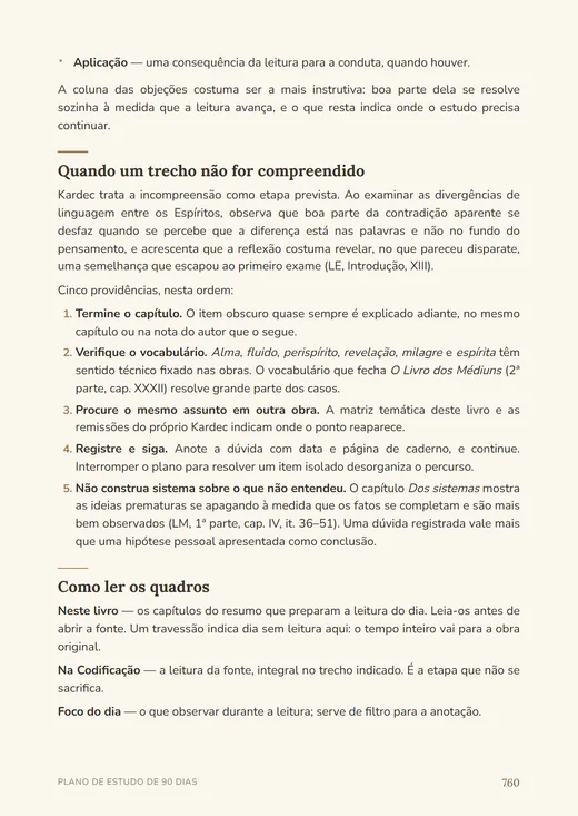 Página do plano de estudo de 90 dias